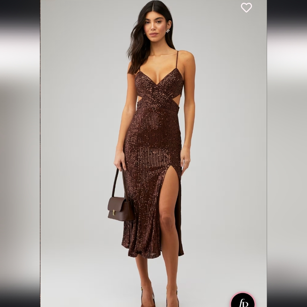 HARMONIE DRESS by SAYLOR.  Elegant Brown Sequin Dress, SZ - XS, NWT